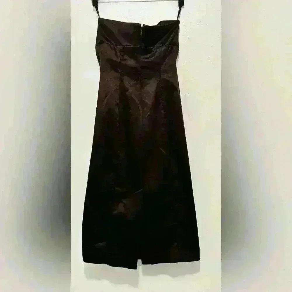 Bebe Vintage Y2K Strapless Cocktail Dress, Chocolate Brown, Size Small - Picture 2 of 16